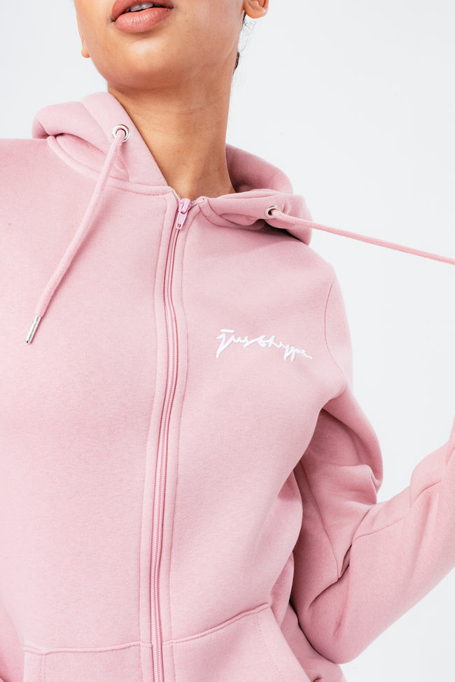 HYPE PINK SCRIBBLE ZIP WOMEN'S HOODIE