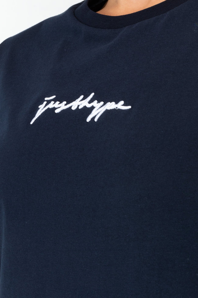 HYPE NAVY SCRIBBLE WOMEN'S T-SHIRT