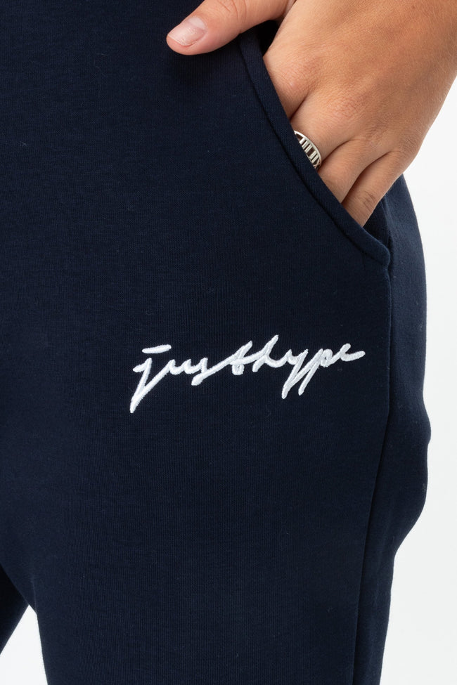 HYPE NAVY SCRIBBLE WOMEN'S JOGGERS