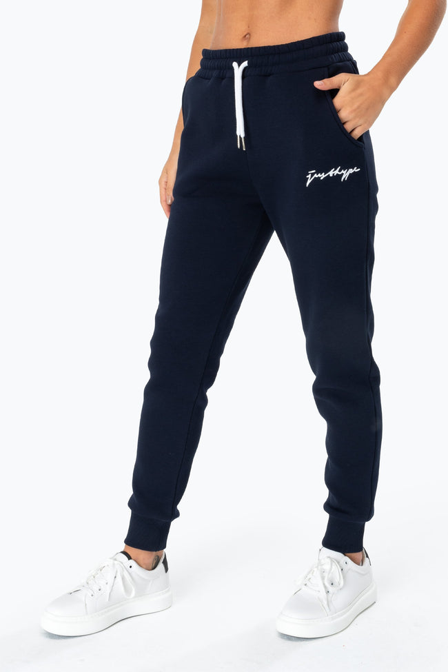 HYPE NAVY SCRIBBLE WOMEN'S JOGGERS