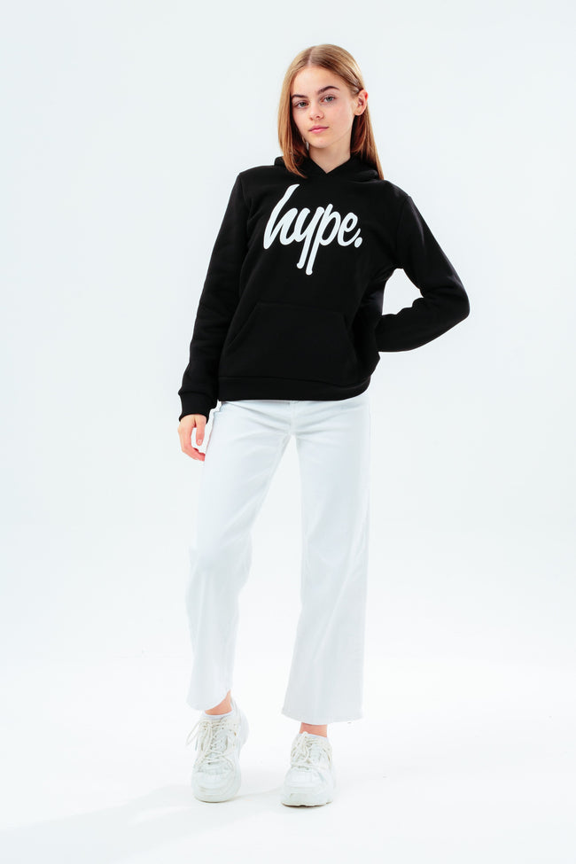 HYPE UNISEX KIDS BLACK SCRIPT HOODIE