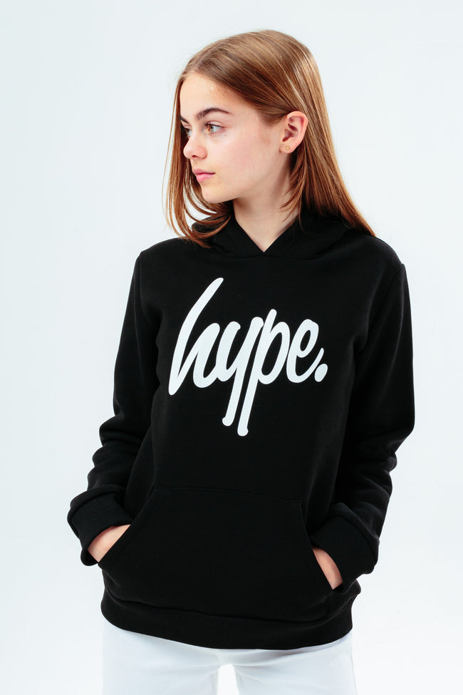 HYPE UNISEX KIDS BLACK SCRIPT HOODIE