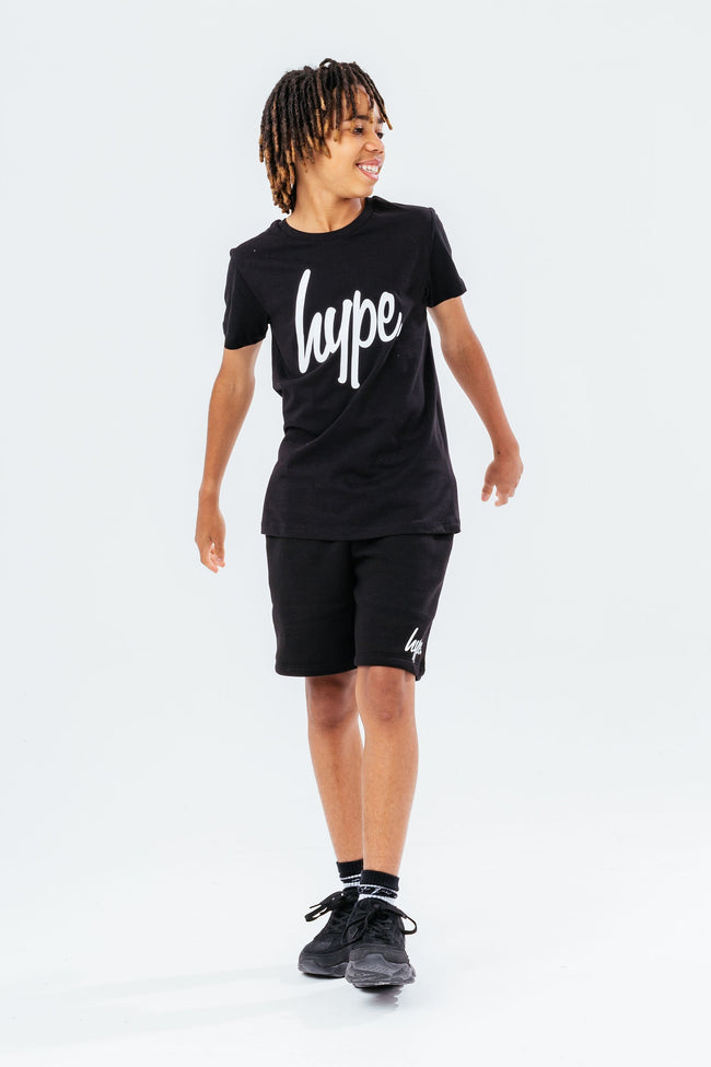 HYPE UNISEX KIDS BLACK SCRIPT T-SHIRT