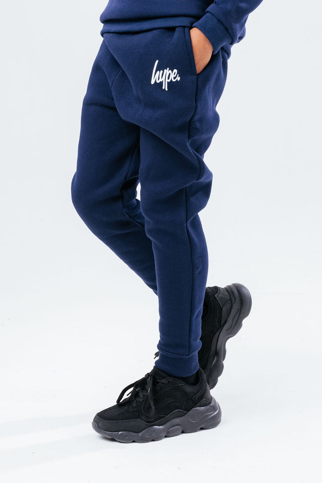 HYPE UNISEX KIDS NAVY SCRIPT JOGGERS