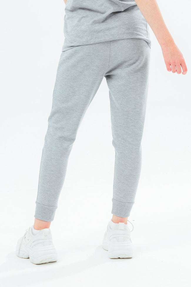 HYPE UNISEX KIDS GREY MARL SCRIPT JOGGERS