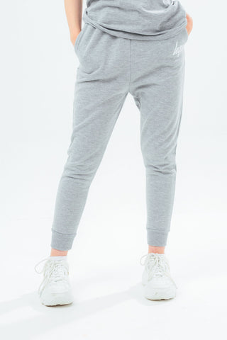 HYPE UNISEX KIDS GREY MARL SCRIPT JOGGERS