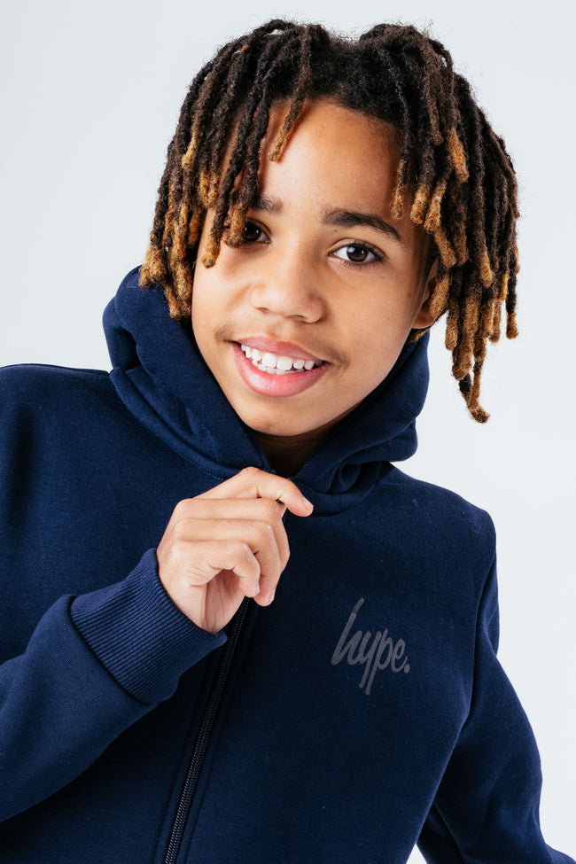 HYPE UNISEX KIDS NAVY ZIP TRACKSUIT SET