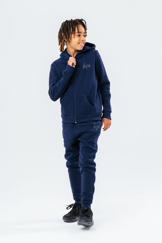 HYPE UNISEX KIDS NAVY ZIP TRACKSUIT SET