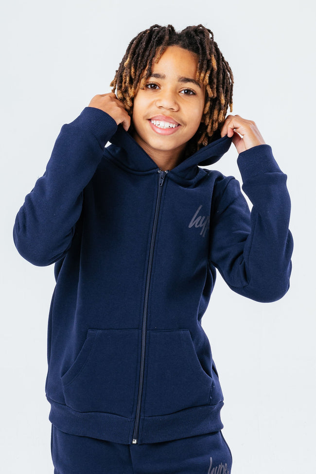 HYPE UNISEX KIDS NAVY ZIP TRACKSUIT SET