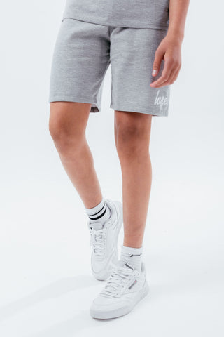 HYPE BOYS GREY MARL SCRIPT SHORTS