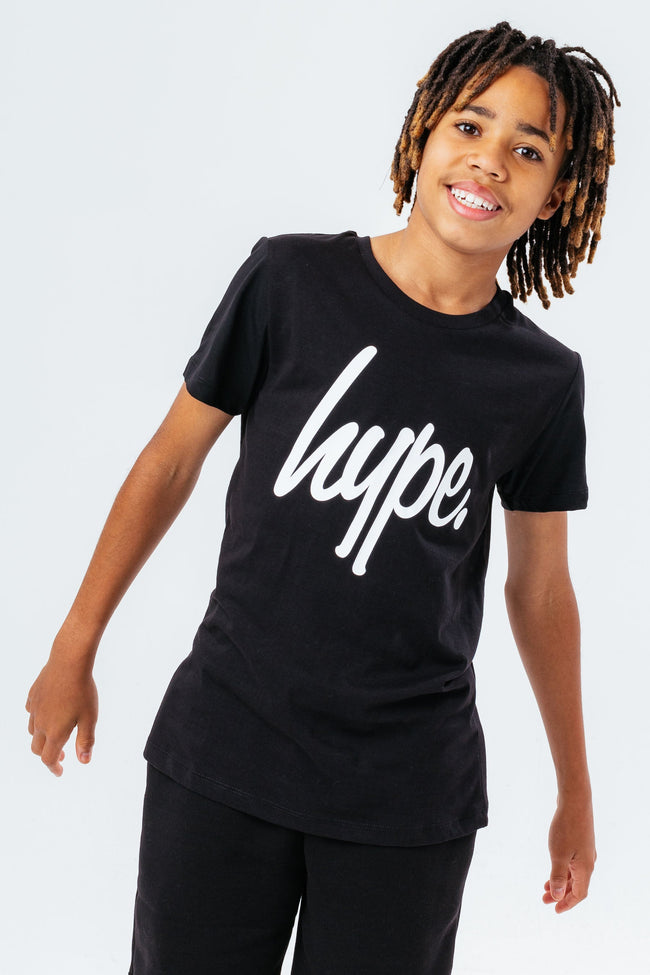 HYPE BOYS BLACK SCRIPT SHORTS SET