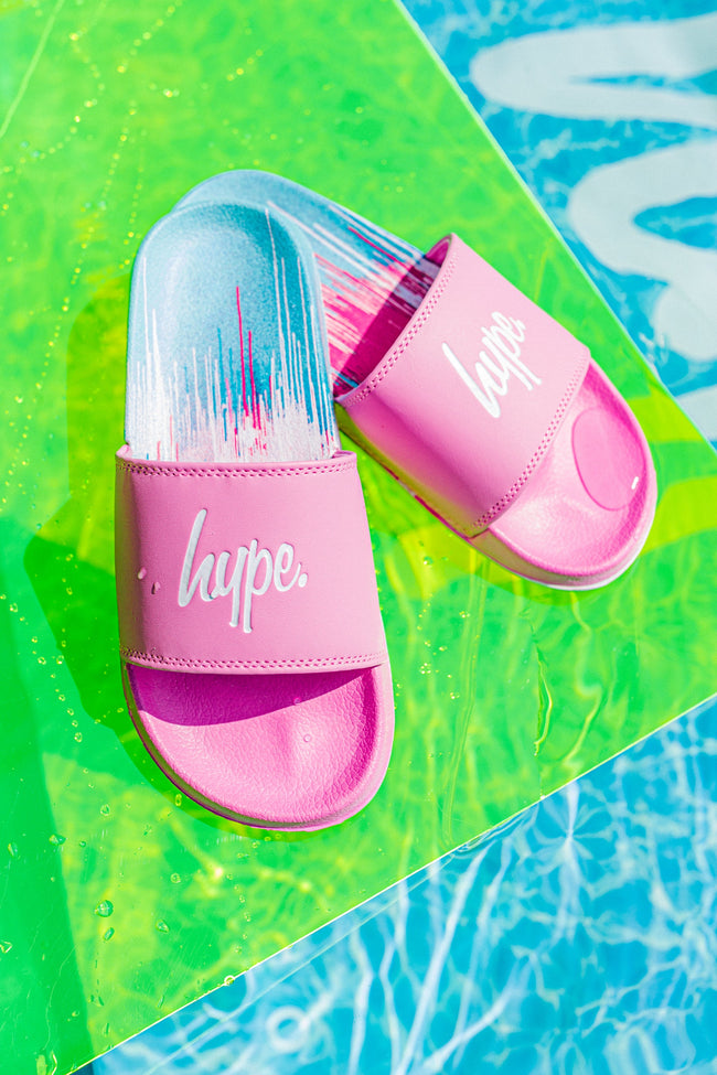 HYPE PINK DRIP KIDS SLIDERS