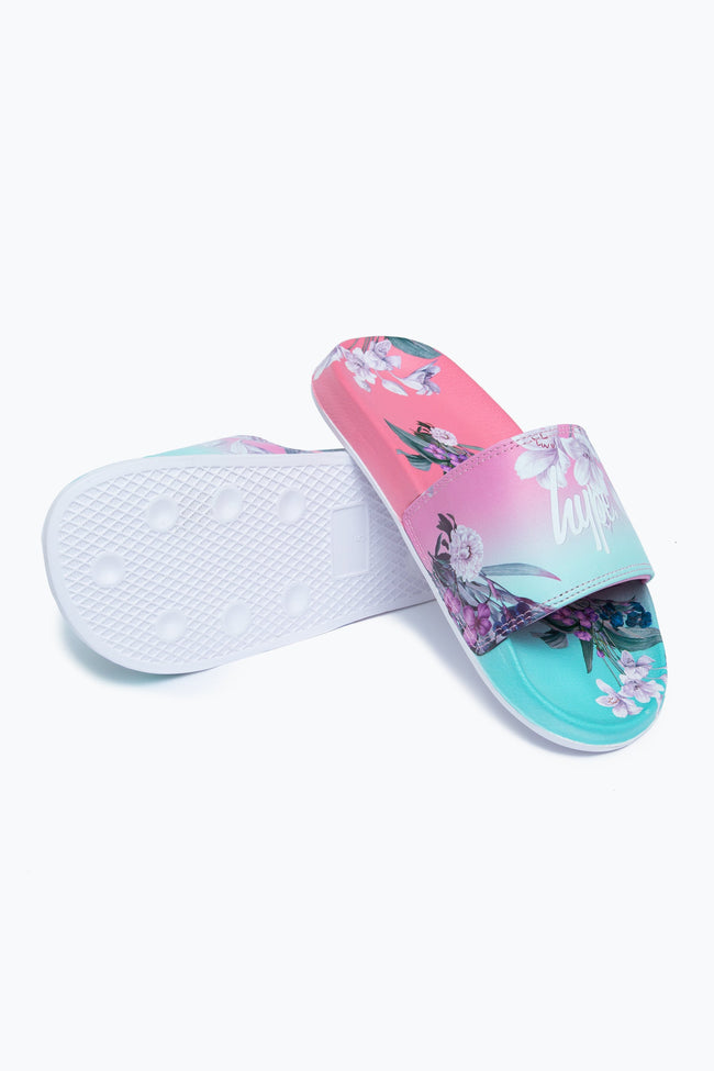 HYPE FLORAL FADE KIDS SLIDERS