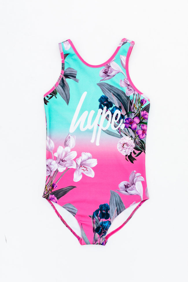 HYPE FLORAL FADE KIDS SWIMSUIT