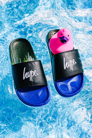 HYPE BLACK DRIP KIDS SLIDERS