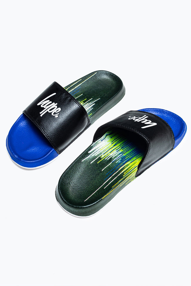 HYPE BLACK DRIP KIDS SLIDERS