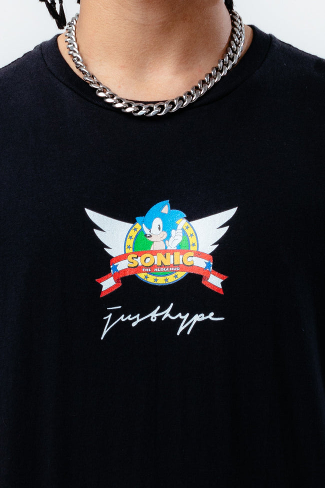 HYPE X SONIC ADULTS BLACK SONIC WING T-SHIRT