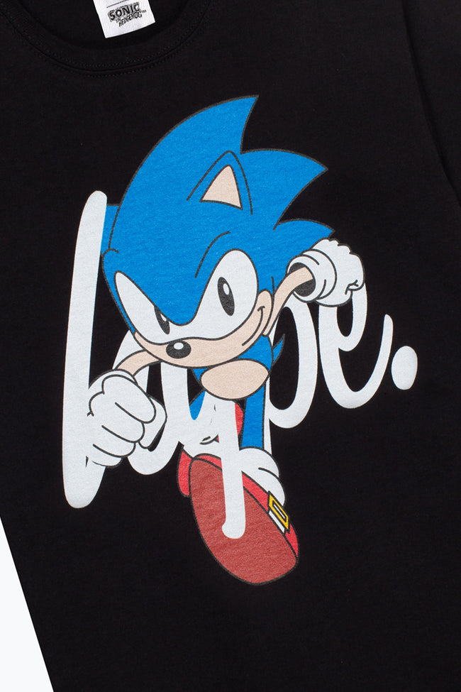 HYPE X SONIC KIDS BLACK SONIC SCRIPT T-SHIRT