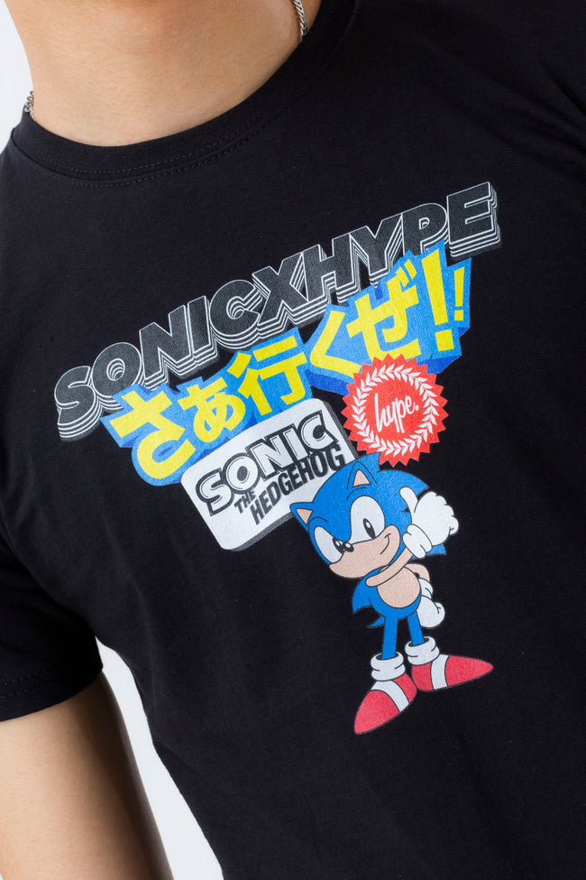 HYPE X SONIC BOYS BLACK SONIC BADGE T-SHIRT