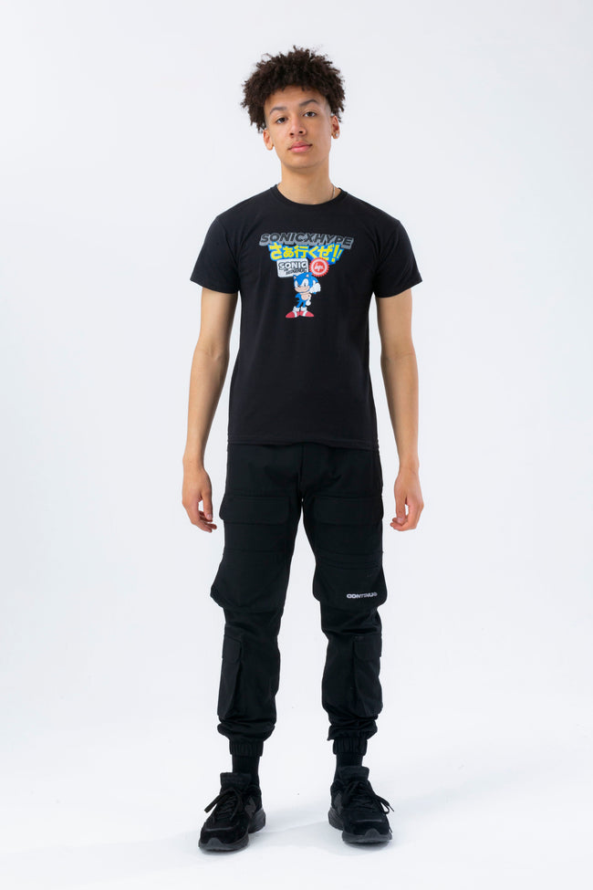 HYPE X SONIC BOYS BLACK SONIC BADGE T-SHIRT