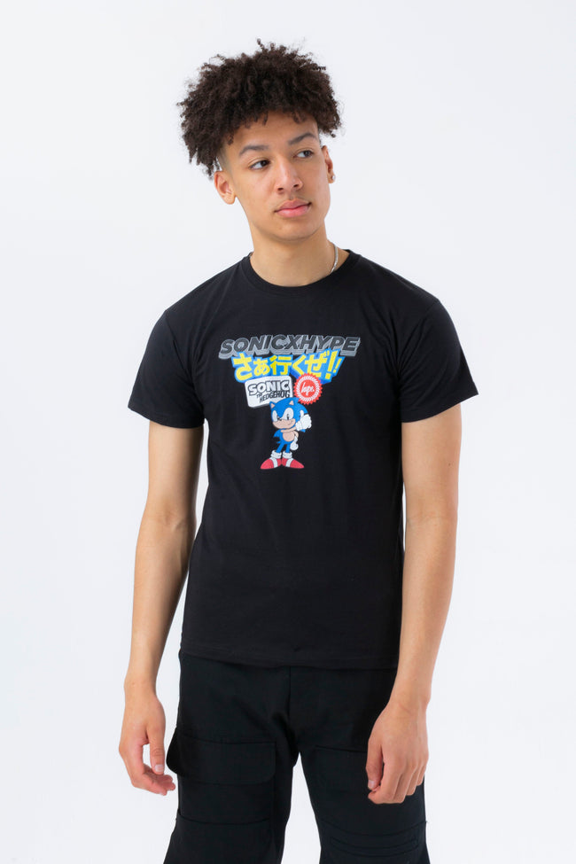 HYPE X SONIC BOYS BLACK SONIC BADGE T-SHIRT