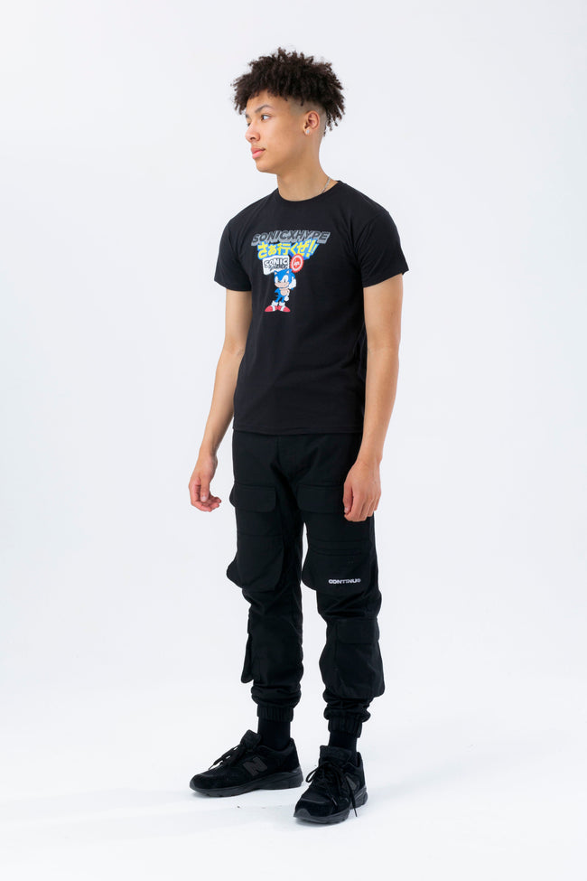 HYPE X SONIC BOYS BLACK SONIC BADGE T-SHIRT