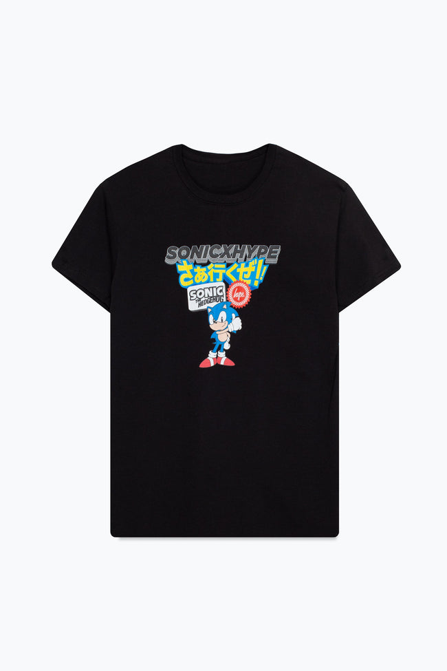 HYPE X SONIC BOYS BLACK SONIC BADGE T-SHIRT