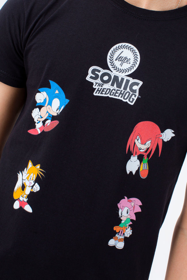 HYPE X SONIC KIDS BLACK CHARACTERS T-SHIRT