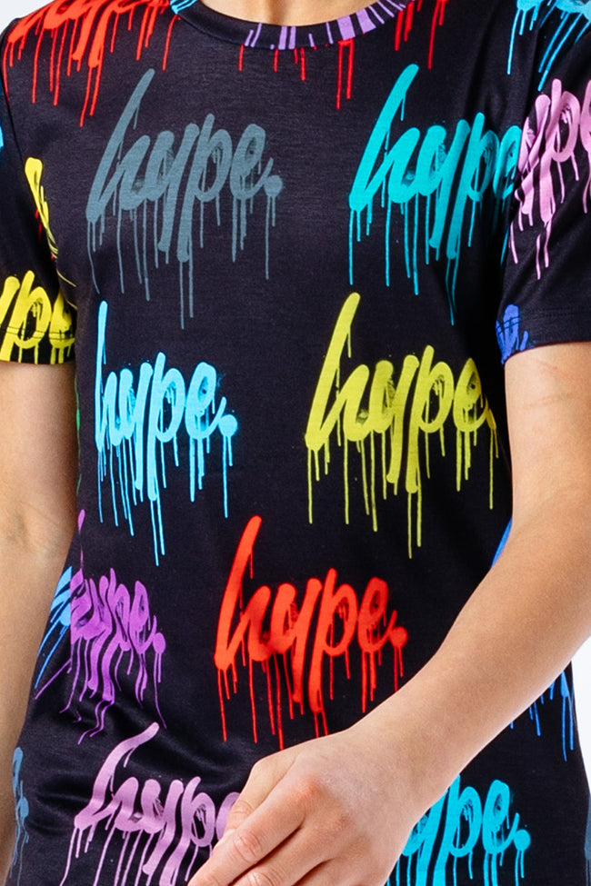 Hype Multi Drips Repeat Logo Kids T-Shirt