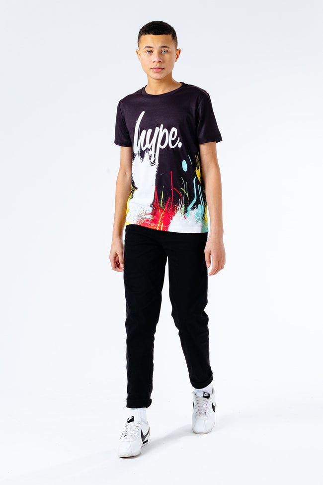 Hype Invert Black Spray Drips Kids T-Shirt