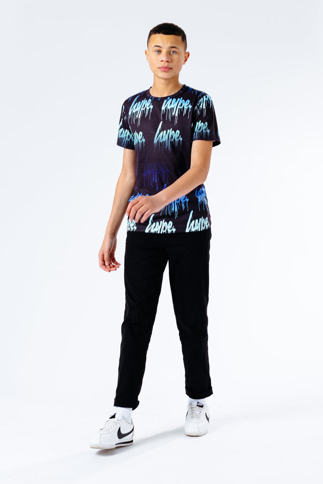 Hype Blue Drips Repeat Logo Kids T-Shirt