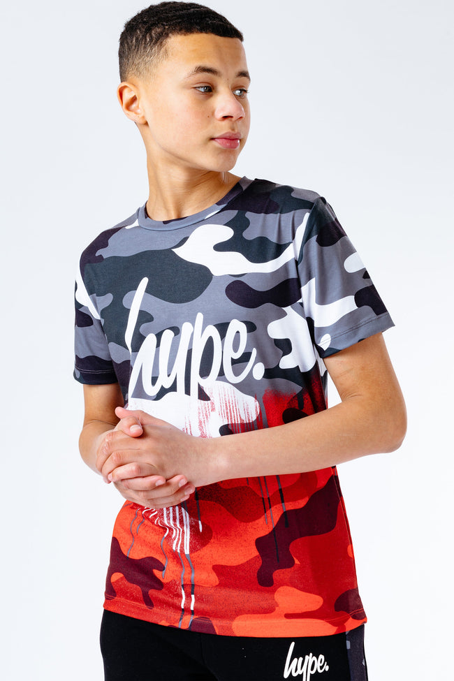 HYPE MONO HALF CAMO DRIPS KIDS T-SHIRT