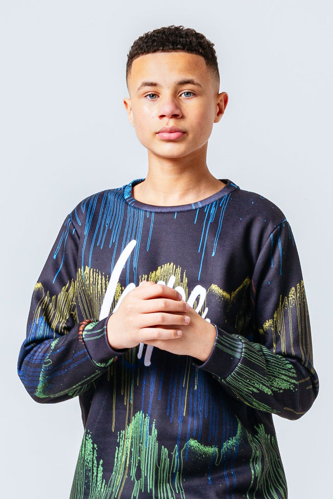 HYPE RAINBOW DRIPS KIDS CREWNECK