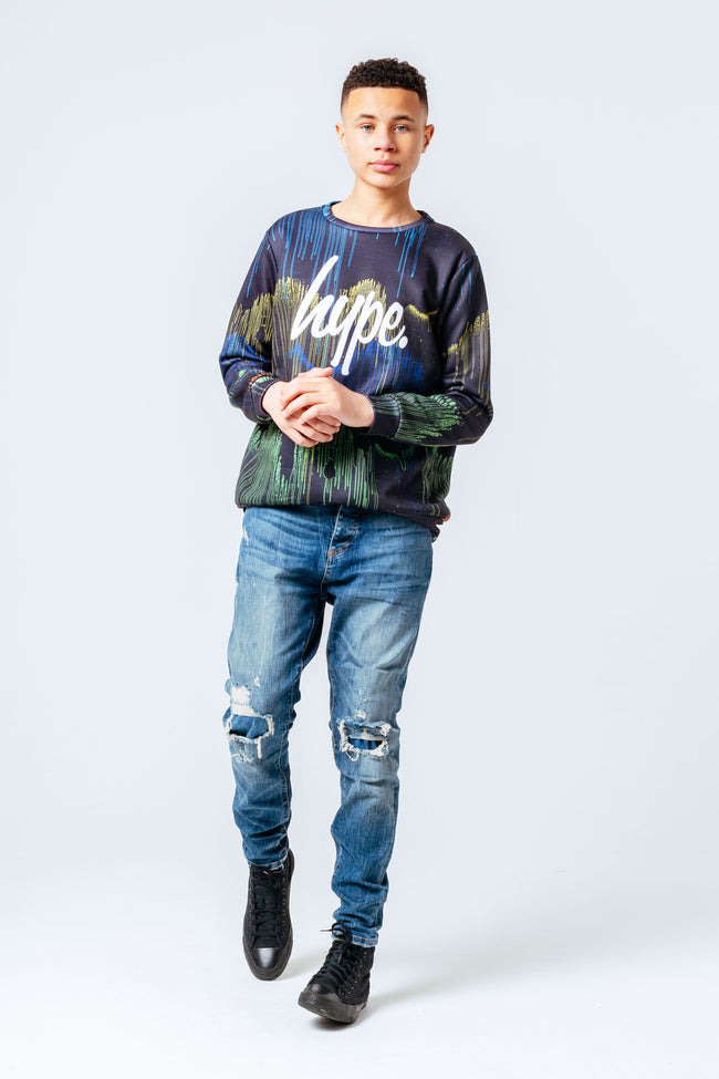 HYPE RAINBOW DRIPS KIDS CREWNECK