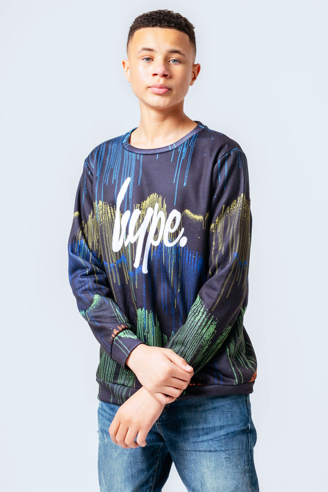 HYPE RAINBOW DRIPS KIDS CREWNECK