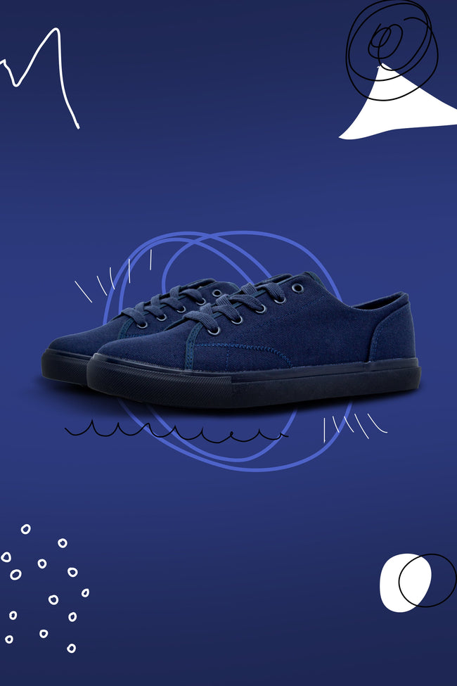 HYPE NAVY PUMP KIDS TRAINERS