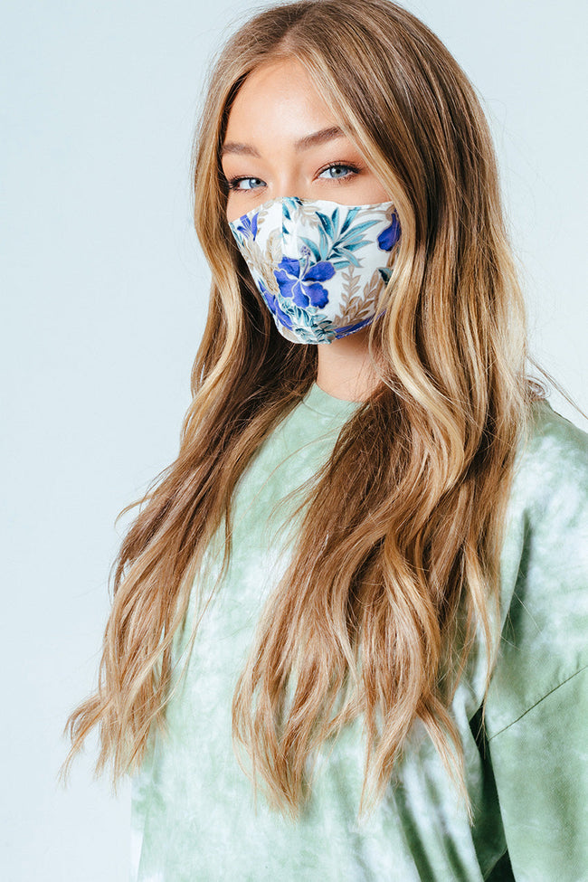 HYPE ADULT BLUE TROPICS ADJUSTABLE FACE MASK