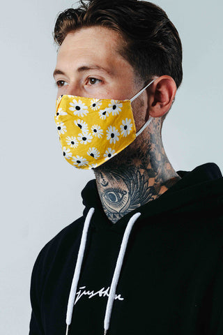 Hype Adult Yellow Daisy Adjustable Face Mask