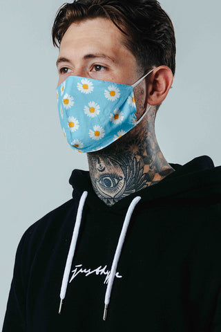 Hype Adult Blue Daisy Adjustable Face Mask