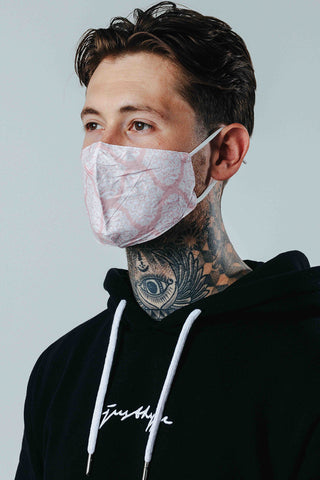 Hype Adult Pink Damask Pattern Adjustable Face Mask