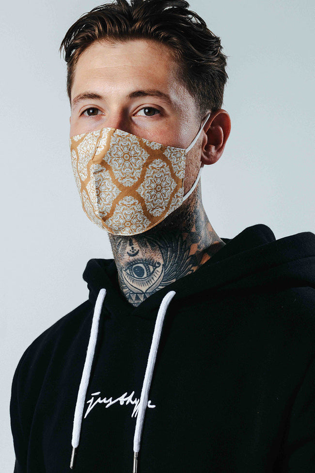 Hype Adult Sand Damask Pattern Adjustable Face Mask