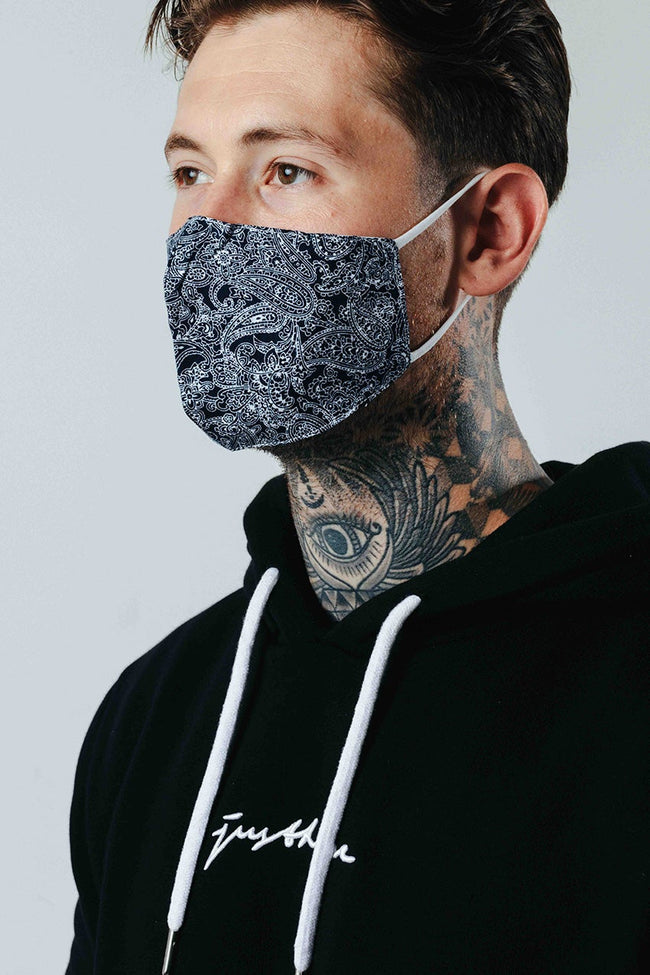 Hype Adult Navy Paisley Adjustable Face Mask