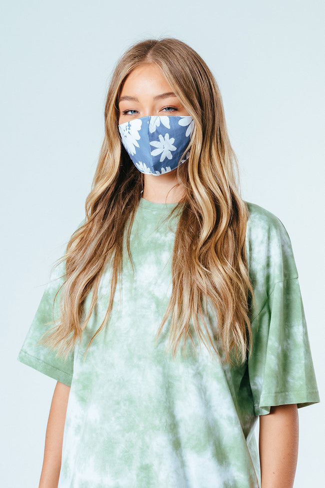 HYPE ADULT GREY BOLD FLORAL ADJUSTABLE FACE MASK