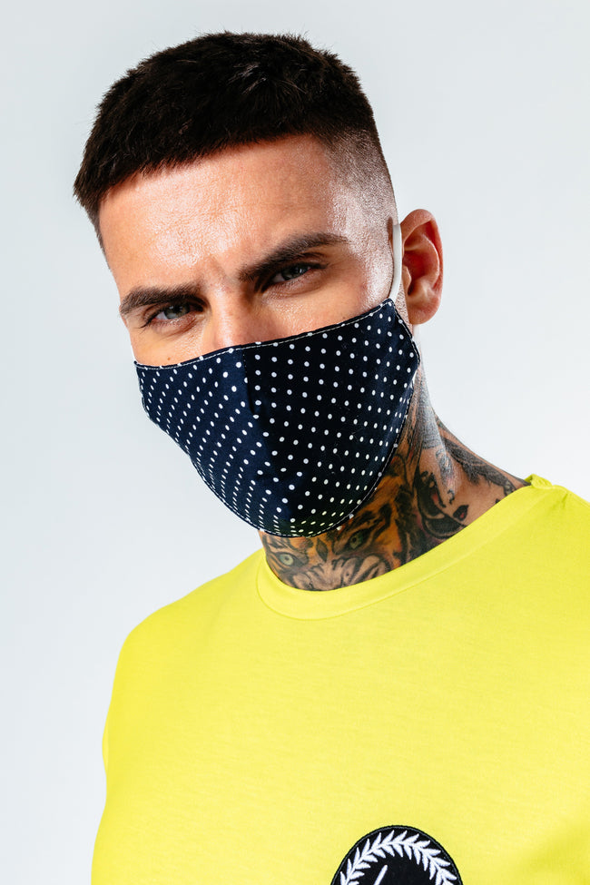 HYPE ADULT NAVY DOTTY ADJUSTABLE FACE MASK