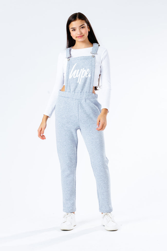 Hype Grey Marl Kids Dungarees