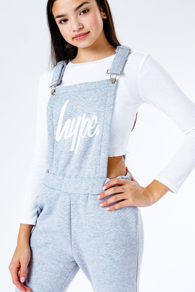 Hype Grey Marl Kids Dungarees