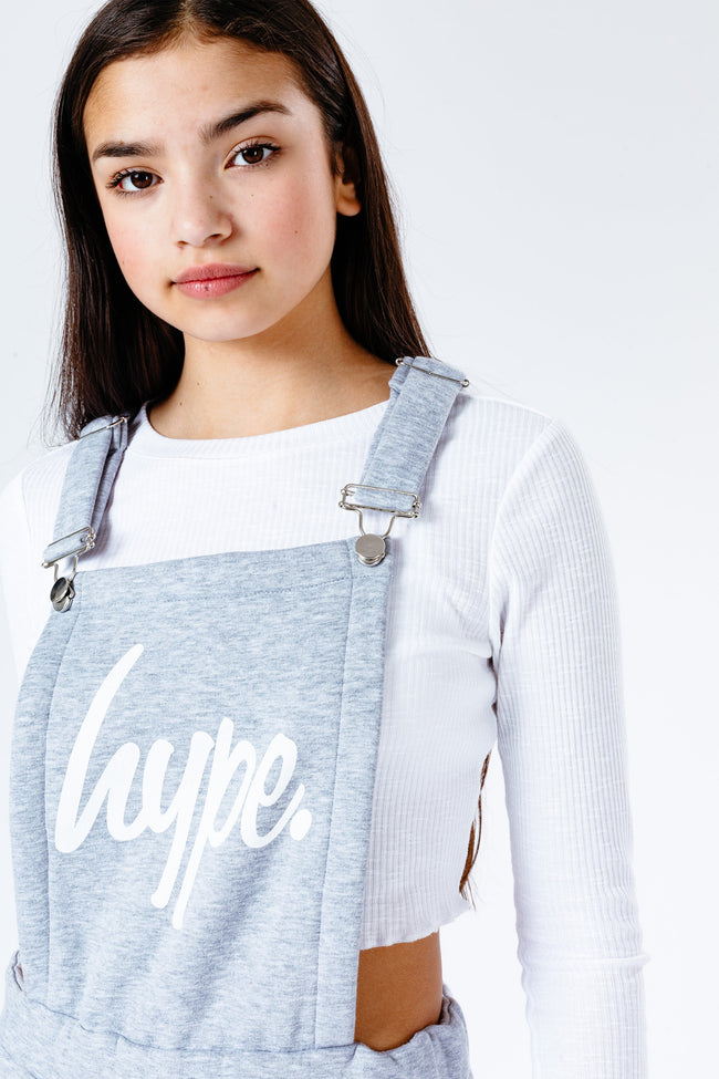 Hype Grey Marl Kids Dungarees