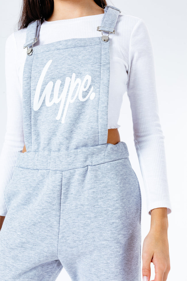 Hype Grey Marl Kids Dungarees