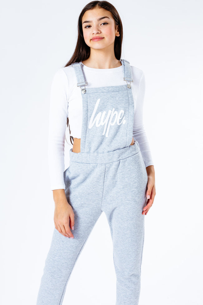 Hype Grey Marl Kids Dungarees