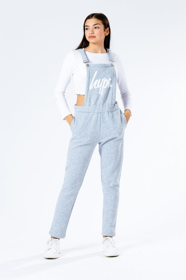 HYPE GREY MARL KIDS DUNGAREES